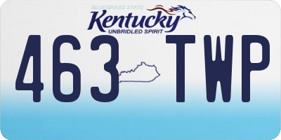 KY license plate 463TWP