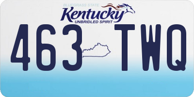 KY license plate 463TWQ