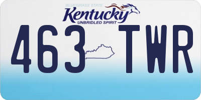 KY license plate 463TWR