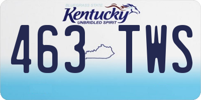 KY license plate 463TWS