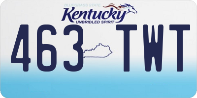 KY license plate 463TWT