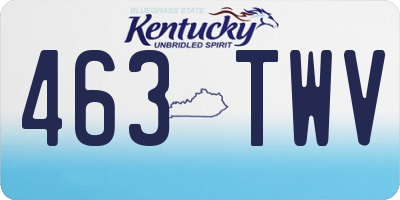 KY license plate 463TWV