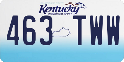 KY license plate 463TWW