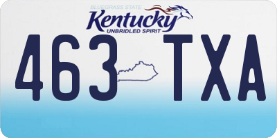 KY license plate 463TXA