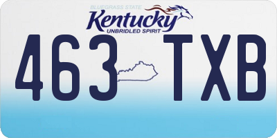 KY license plate 463TXB