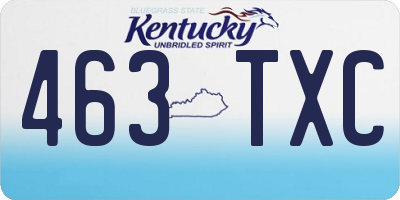 KY license plate 463TXC