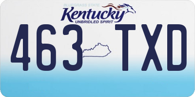 KY license plate 463TXD