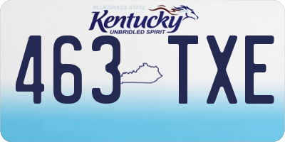 KY license plate 463TXE