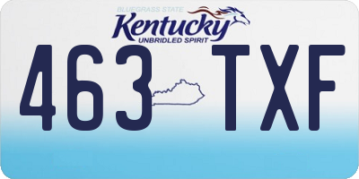 KY license plate 463TXF