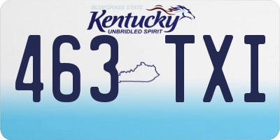KY license plate 463TXI