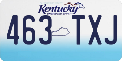 KY license plate 463TXJ