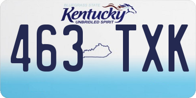 KY license plate 463TXK