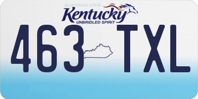 KY license plate 463TXL
