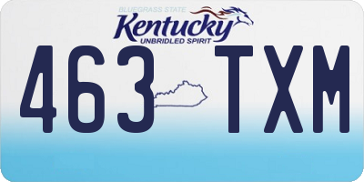 KY license plate 463TXM