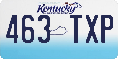 KY license plate 463TXP
