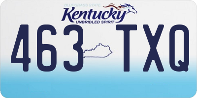 KY license plate 463TXQ