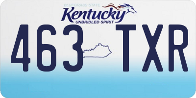 KY license plate 463TXR