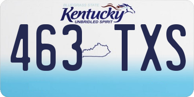 KY license plate 463TXS