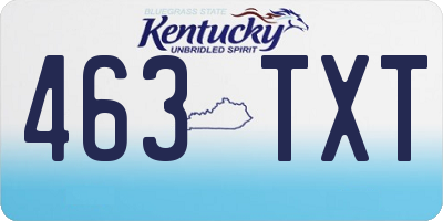 KY license plate 463TXT