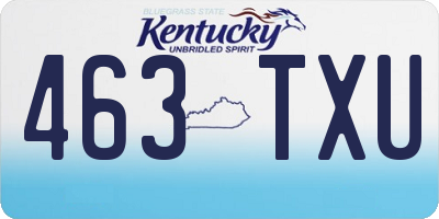 KY license plate 463TXU