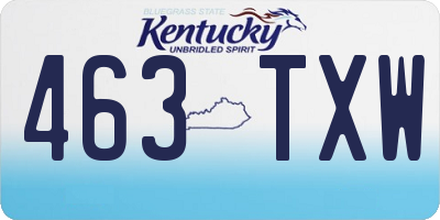 KY license plate 463TXW