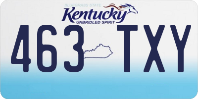 KY license plate 463TXY