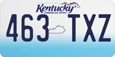 KY license plate 463TXZ