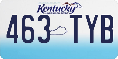 KY license plate 463TYB