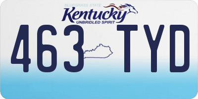 KY license plate 463TYD