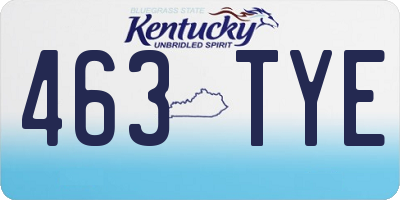 KY license plate 463TYE
