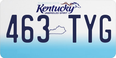 KY license plate 463TYG