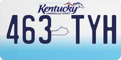 KY license plate 463TYH