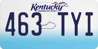 KY license plate 463TYI