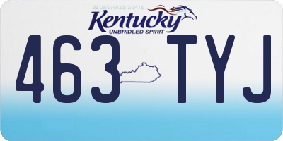 KY license plate 463TYJ