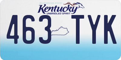 KY license plate 463TYK