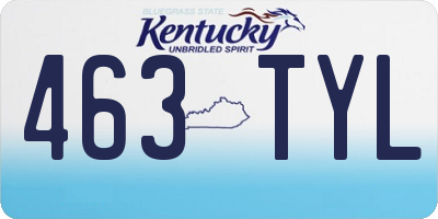 KY license plate 463TYL