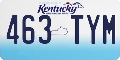 KY license plate 463TYM