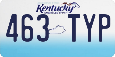 KY license plate 463TYP