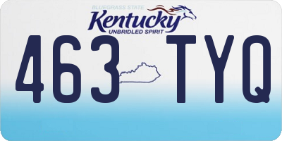 KY license plate 463TYQ