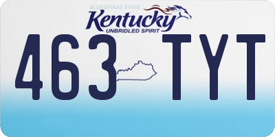 KY license plate 463TYT
