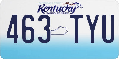 KY license plate 463TYU