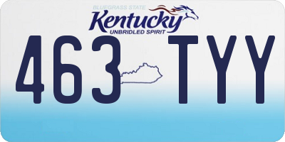 KY license plate 463TYY