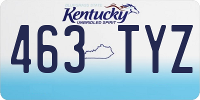 KY license plate 463TYZ