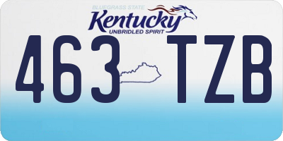 KY license plate 463TZB