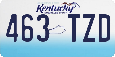 KY license plate 463TZD