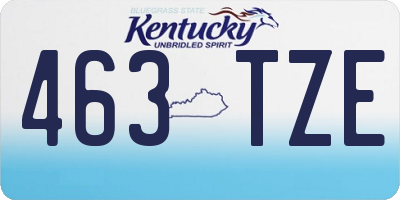 KY license plate 463TZE