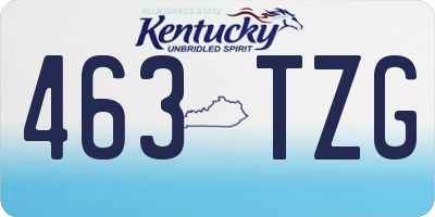 KY license plate 463TZG