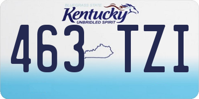 KY license plate 463TZI