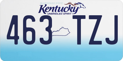 KY license plate 463TZJ