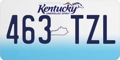KY license plate 463TZL